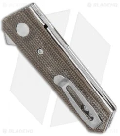 Boker Stubby Kwaiken Exclusive Flipper Knife Green Micarta (2" Satin) -Boker Boker Stubby Kwaiken Flipper Green Canvas Micarta Satin 01BO227SOI BHQ 107930 jr side