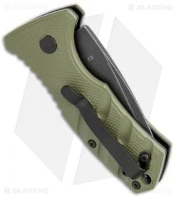 Boker Stubby Strike CA Legal Automatic Knife OD Green (1.9" Smokewash D2) -Boker Boker Stubby Strike CA Legal Auto OD Green Smokewash 01BO442NSOI BHQ 99648 jr side