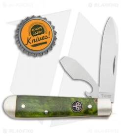 Boker Swell-End Jack Traditional Pocket Knife Green Curly Birch (2.6" Satin) -Boker Boker Swell End Jack Traditional Green Curly Birch Wood Satin 112916 BHQ 120610 jr bottlecap
