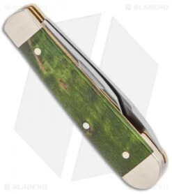 Boker Swell-End Jack Traditional Pocket Knife Green Curly Birch (2.6" Satin) -Boker Boker Swell End Jack Traditional Green Curly Birch Wood Satin 112916 BHQ 120610 jr side