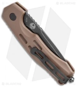 Boker Thunder Storm Automatic Knife Coyote Brown Aluminum (2.9" Blackwash AUS-8) -Boker Boker Thunder Storm Auto Coyote Blak SW BHQ 110586 jr bottlecap