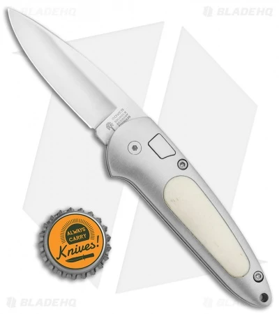 Boker Top Lock II Button Lock Knife Gray Aluminum/Kraton (2.75" Satin) 117107WB 5 Boker Top Lock II Button Lock Knife Gray Aluminum/Kraton (2.75" Satin) 117107WB - Image 5