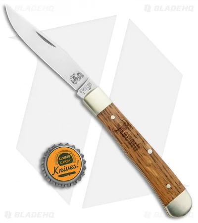 Boker Trapper Asbach Uralt Slip Joint Knife Oak Wood (3.3" Satin) 4 Boker Trapper Asbach Uralt Slip Joint Knife Oak Wood (3.3" Satin) - Image 4