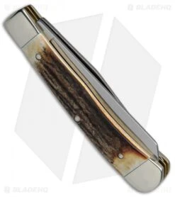 Boker Trapper Stag Pocket Knife Dual Blades 114525 -Boker Boker Trapper Stag Pocket Knife Dual Blades 114525 BHQ 15020 jr side