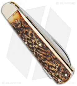 Boker Tree Brand Hunting Knife Mono Lockback Stag (3.25" Satin) 110615 6 Boker Tree Brand Hunting Knife Mono Lockback Stag (3.25" Satin) 110615 -Boker Boker Tree Brand Hunting Mono LB Stag Satin 110615 BHQ 94756 jr side