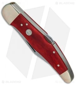 Boker Lockback Gentleman's Knife Smooth Red Bone (2.8" Polish) -Boker Boker Tree Brand LE Trapper Double smooth red bone BHQ 78495 er spine