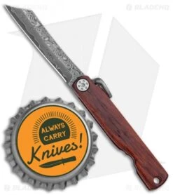 Boker Higonokami Bonsai Hikari Slip Joint Knife Wood (1.6" Damascus) -Boker Higonokami Bonsai Mokuzai Wood Damascus BHQ 126249 jr bottlecap