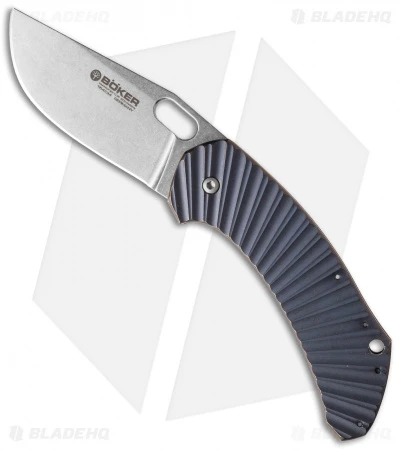 Boker Aurora Frame Lock Knife Titanium (3.25" Stonewash) 112629 1 Boker Aurora Frame Lock Knife Titanium (3.25" Stonewash) 112629