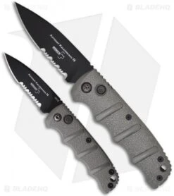 Boker Mini Kalashnikov Automatic Knife Gray (2.5" D2 Black Serr) -Boker boker kalashnikov mini 01kals73b size comparison