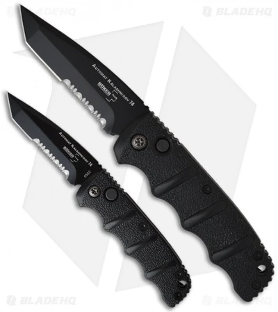 Boker Mini Kalashnikov Tanto Automatic Knife Black (2.5" D2 Black Serr) 3 Boker Mini Kalashnikov Tanto Automatic Knife Black (2.5" D2 Black Serr) - Image 3