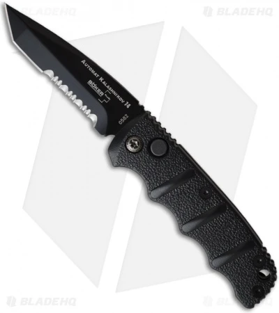 Boker Mini Kalashnikov Tanto Automatic Knife Black (2.5" D2 Black Serr) 1 Boker Mini Kalashnikov Tanto Automatic Knife Black (2.5" D2 Black Serr)