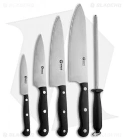 Boker Arbolito 6-Piece Kitchen Knife Set Black W/ Wooden Block