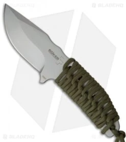 Boker Plus Prime Fixed Blade Knife Green Paracord (3.75" Bead Blast) 02BO380