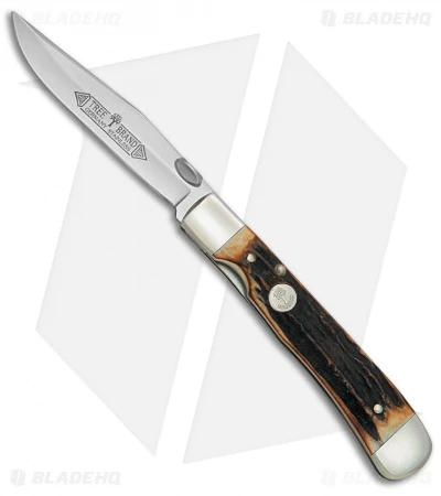 Boker Trapperliner Liner Lock Knife Stag Horn (3.25" Satin) 114715 1 Boker Trapperliner Liner Lock Knife Stag Horn (3.25" Satin) 114715